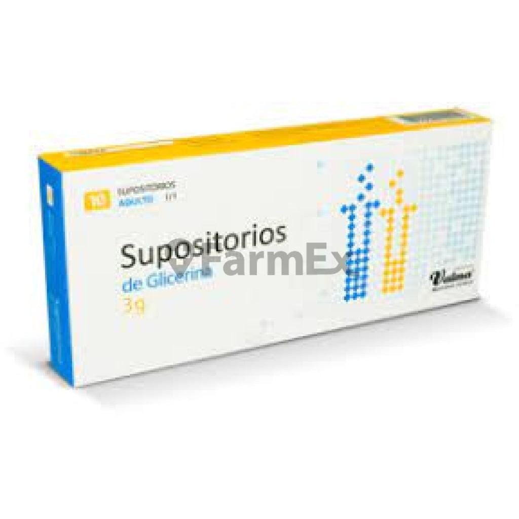 Supositorio Glicerina Adulto 3 g x 10 supositorios Farmex-Fonasa-Persistente